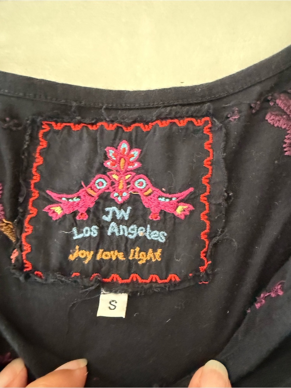 Johnny Was Biya Embroidered Floral Black Soft Dress Size Small E12 - Picture 2 of 8